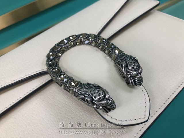 Gucci古馳包包 G家新款女包 款號:400249 古奇米白豬紋牛皮大號酒神包 Gucci鏈條單肩斜挎女包  gdj1331